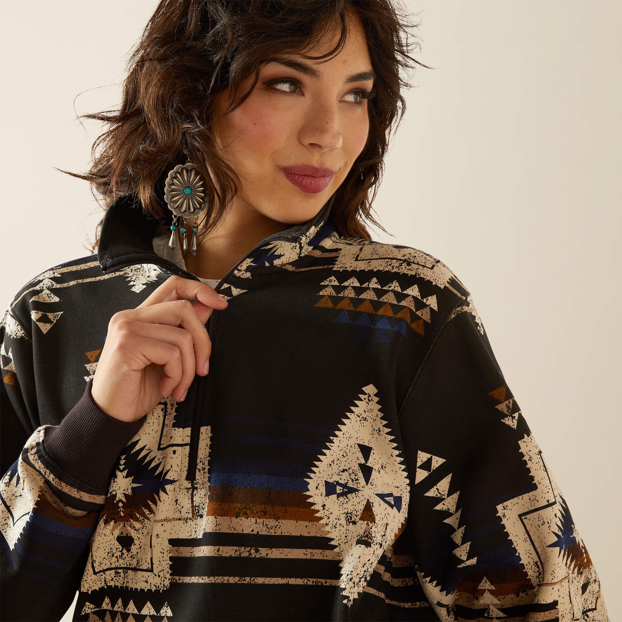 Sienna 1/2 Zip Sweatshirt Women - THORNSTONE PRINT