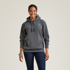 Ariat Logo Hoodie Women - CHARCOAL HEATHER