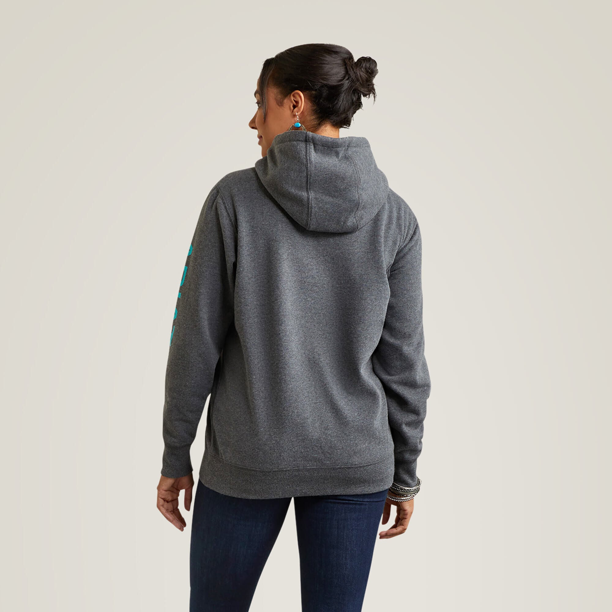 Ariat Logo Hoodie Women - CHARCOAL HEATHER