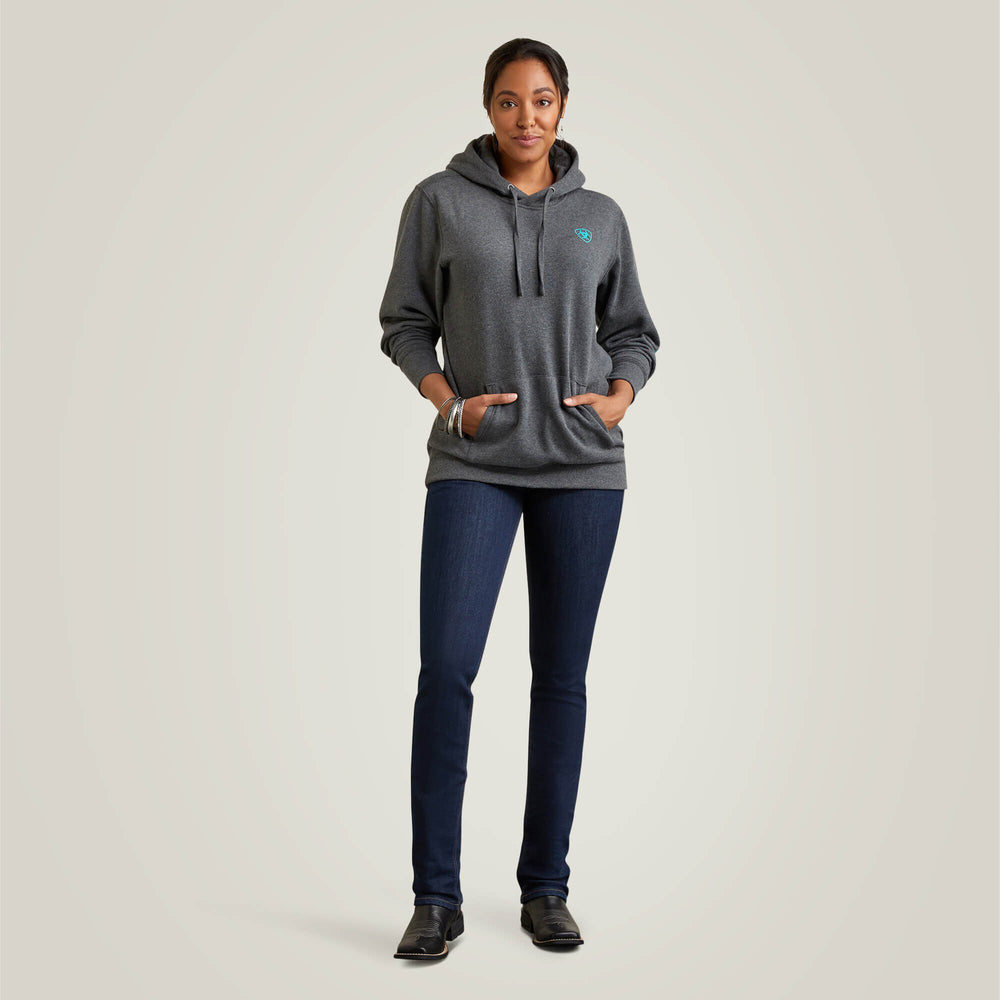 Ariat Logo Hoodie Women - CHARCOAL HEATHER