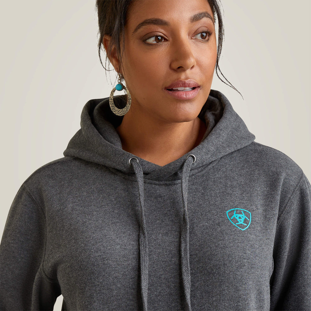 Ariat Logo Hoodie Women - CHARCOAL HEATHER