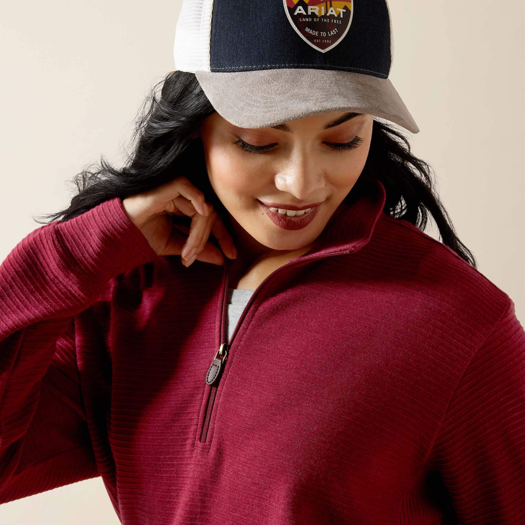 High Noon 1/2 Zip Pullover Women - BEAUJOLAIS