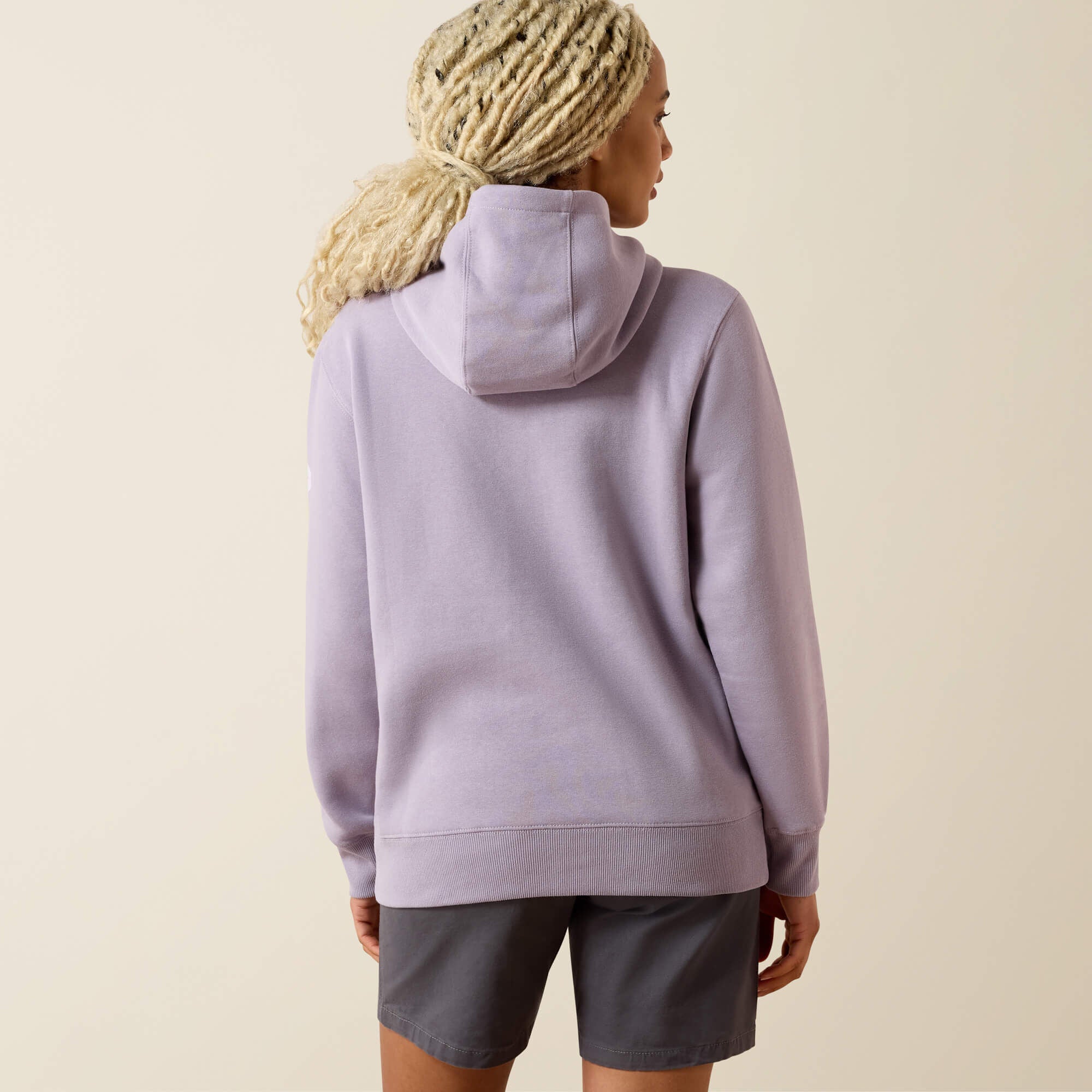 Rebar Lightweight Logo 1/2 Zip Hoodie Women - PURPLE ASH/THISTLE