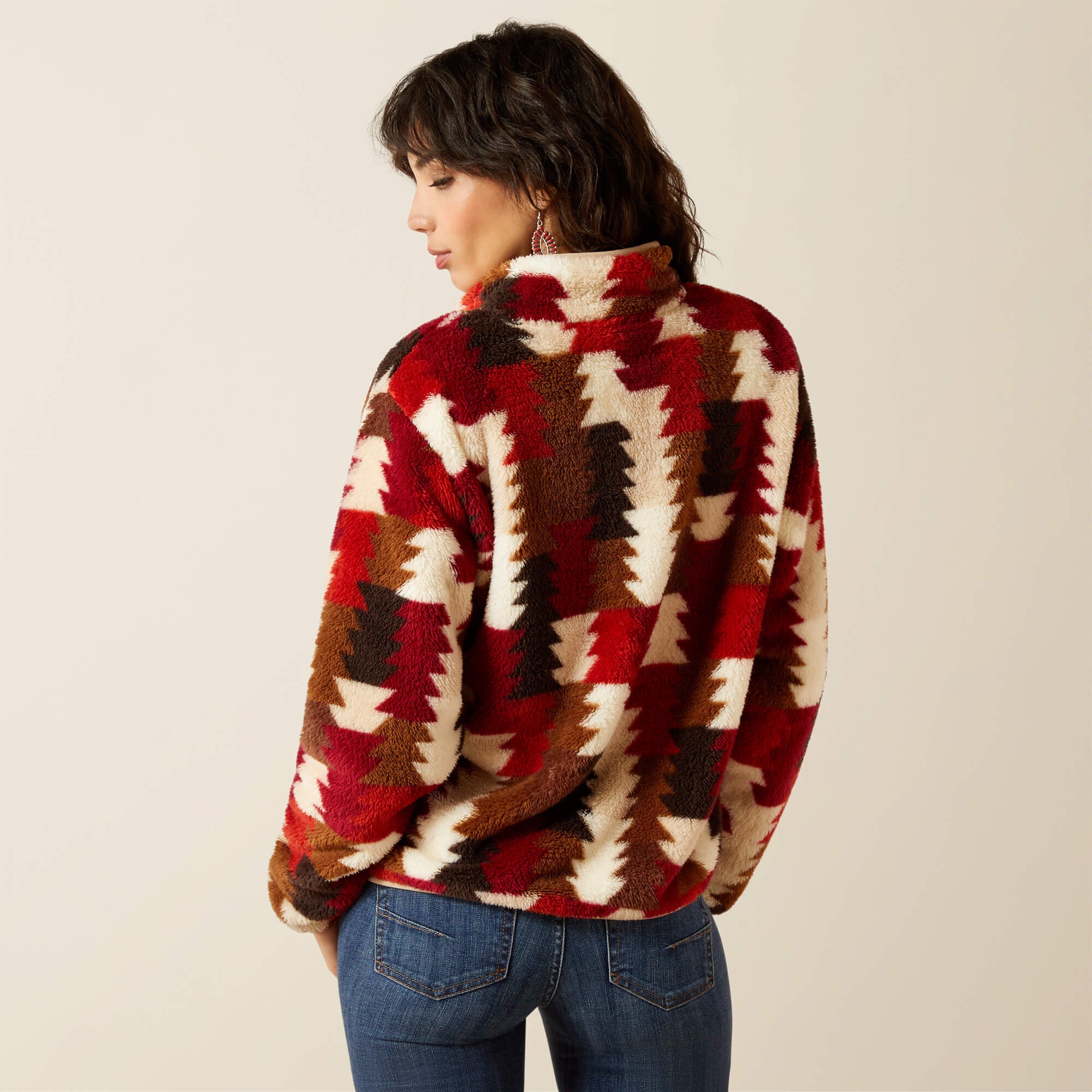 Berber Snap Front Sweatshirt Women - OMBRE TRIANGLES