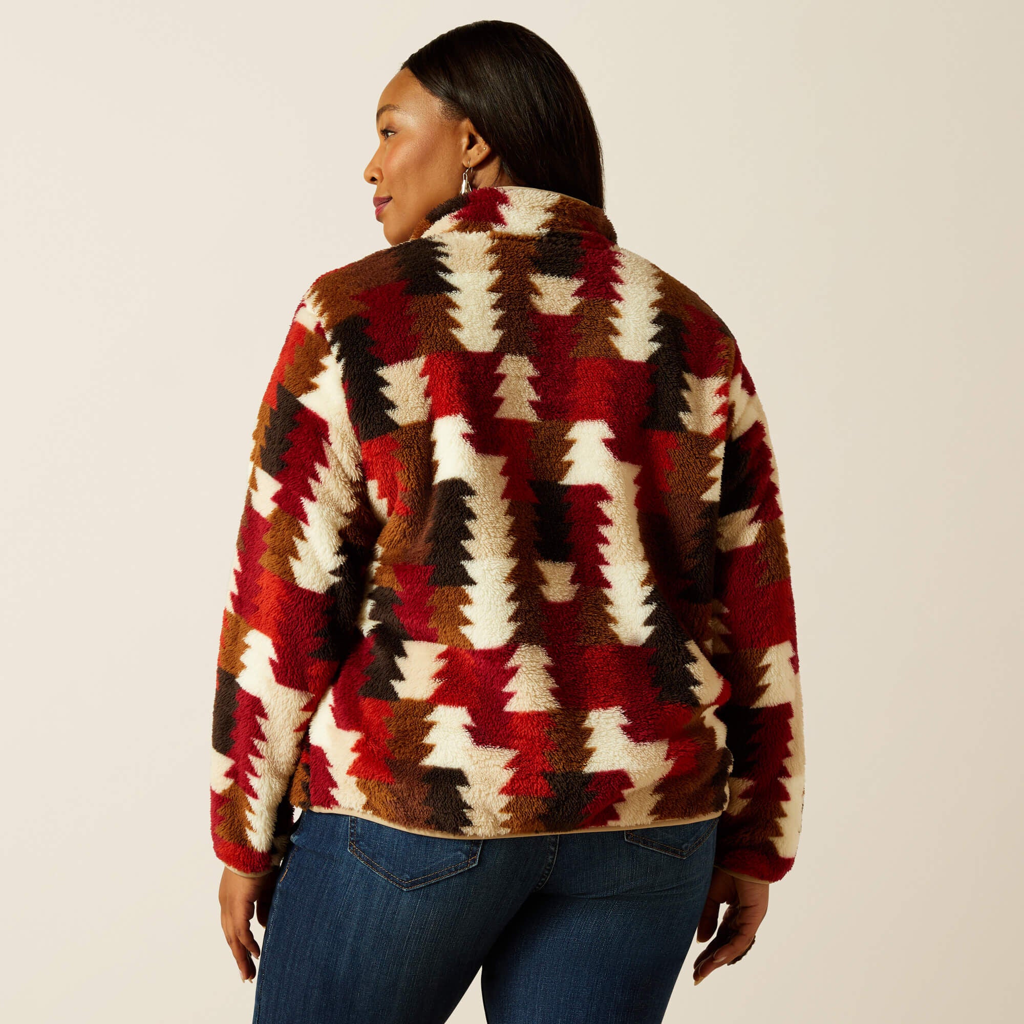 Berber Snap Front Sweatshirt Women - OMBRE TRIANGLES