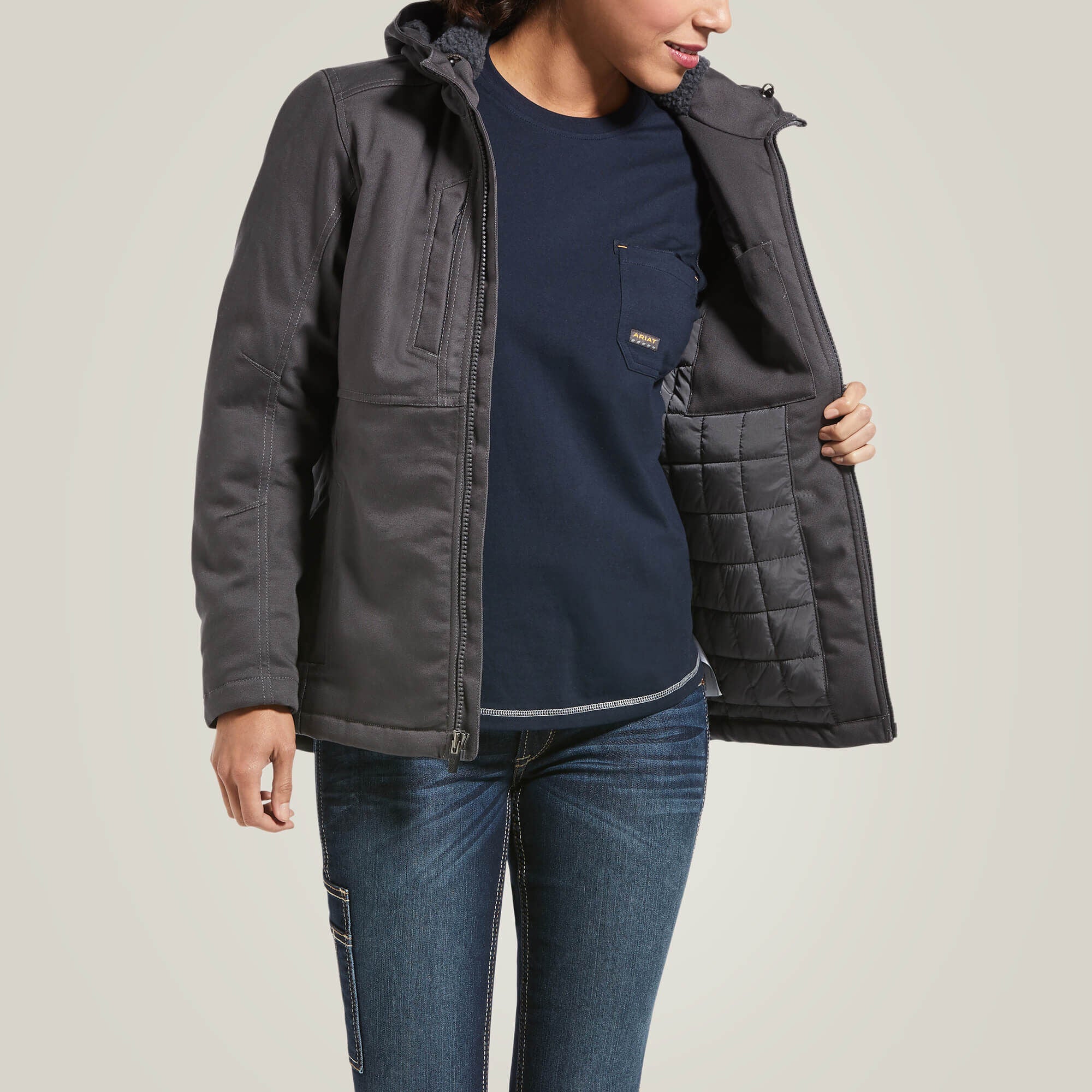Rebar DuraCanvas Insulated Jacket Women - REBAR GREY