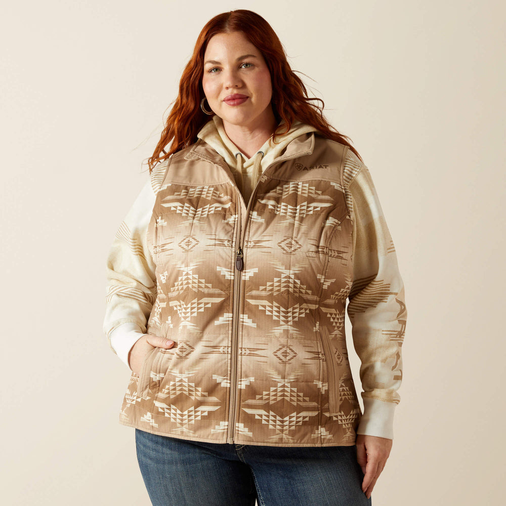 Crius Insulated Vest Women - SAVANNAH TAN/DUNE PRINT