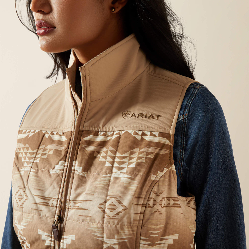 Crius Insulated Vest Women - SAVANNAH TAN/DUNE PRINT