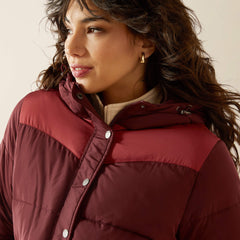 Frontier Puffer Jacket Women - WINDSOR WINE/BURNT RUSSET