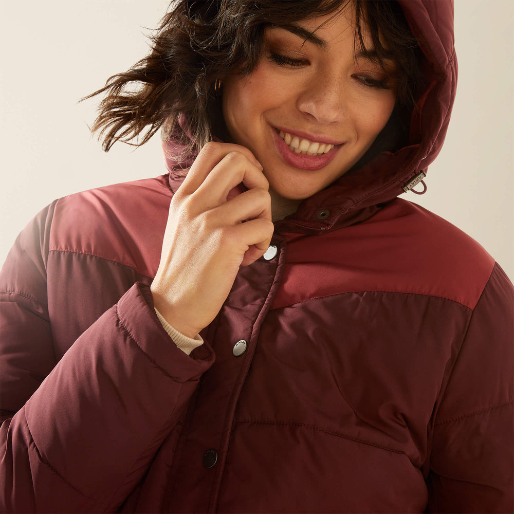 Frontier Puffer Jacket Women - WINDSOR WINE/BURNT RUSSET