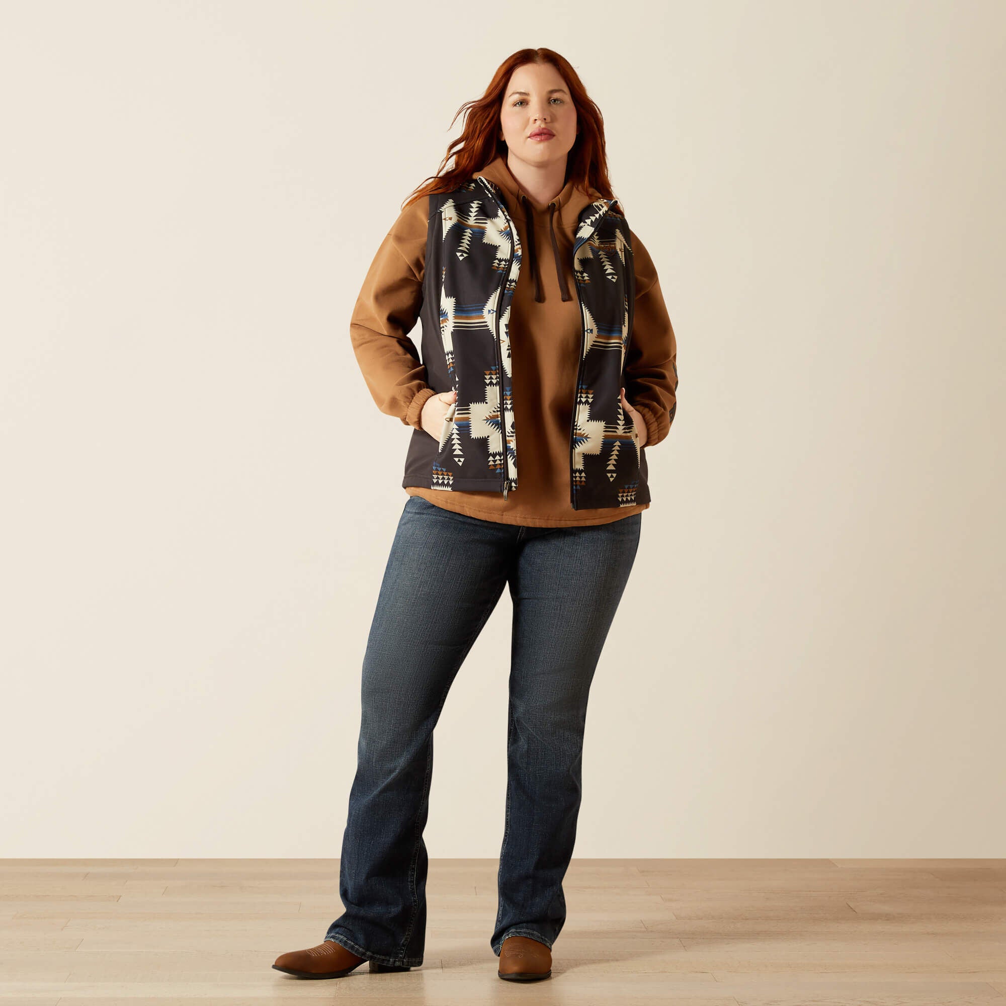 Ariat Logo Softshell Print Vest Women - THORNSTONE PRINT