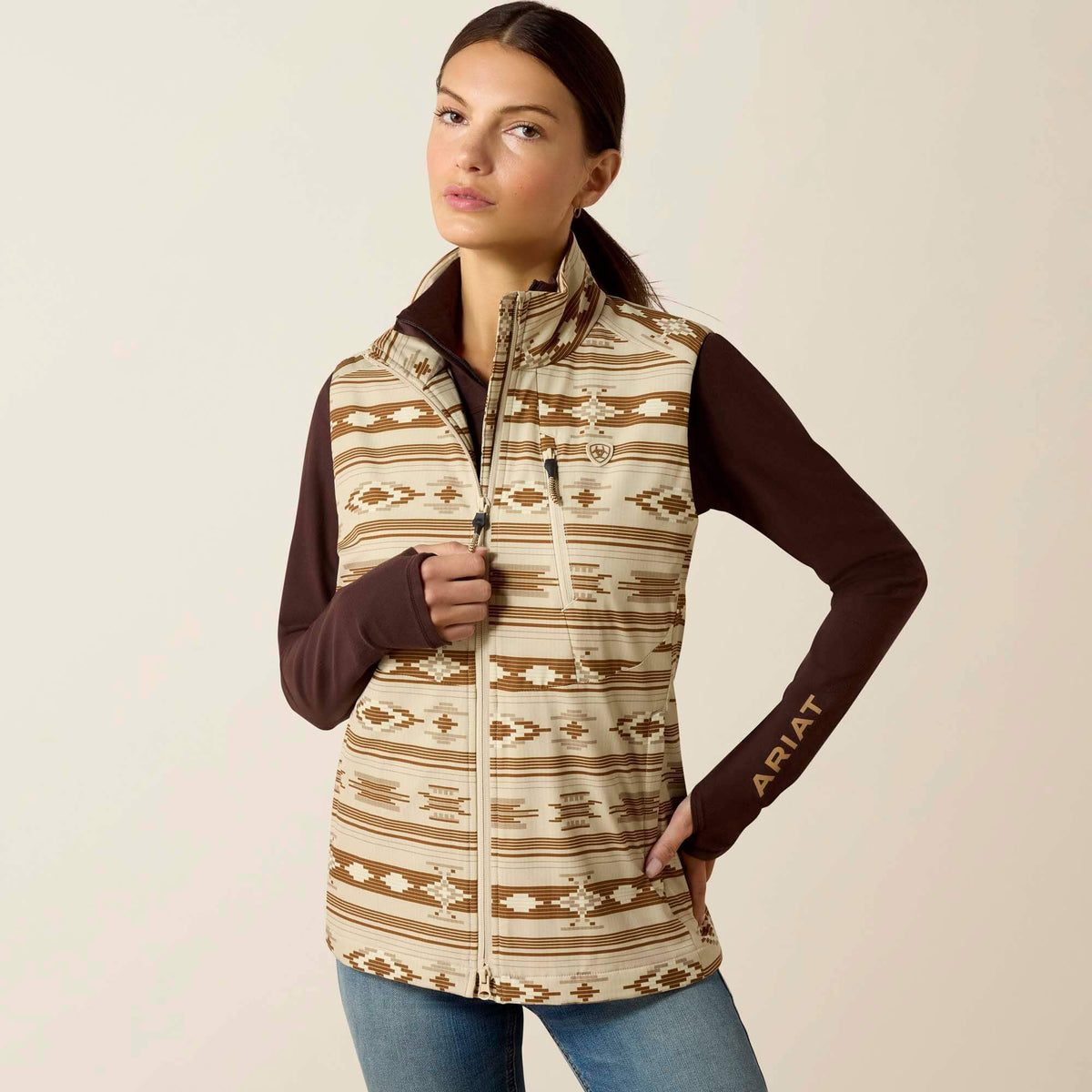 Rion StretchShell Insulated Vest Women - ARROYO PRINT