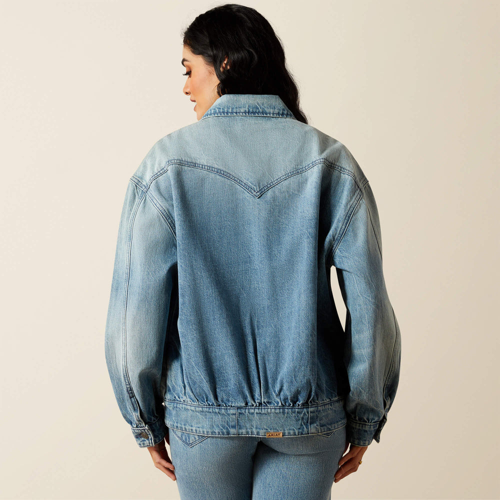 Cheyenne Denim Bomber Jacket Women - CANDY
