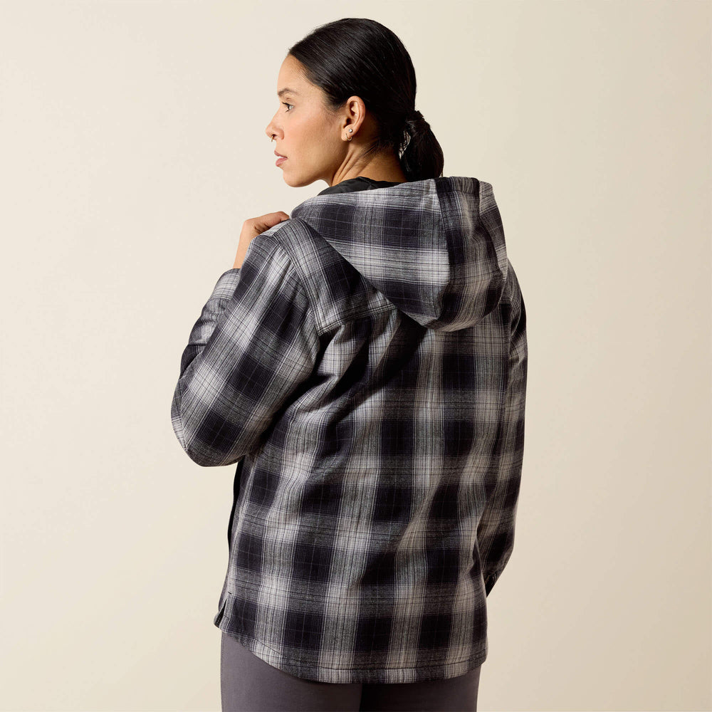 Rebar Flannel Insulated Shirt Jacket Women - BLACK