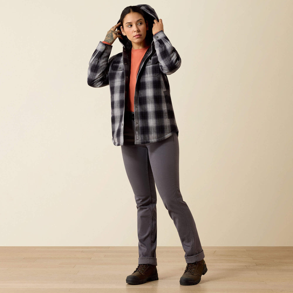 Rebar Flannel Insulated Shirt Jacket Women - BLACK