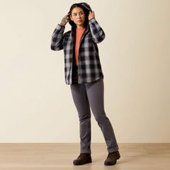 Rebar Flannel Insulated Shirt Jacket Women - BLACK