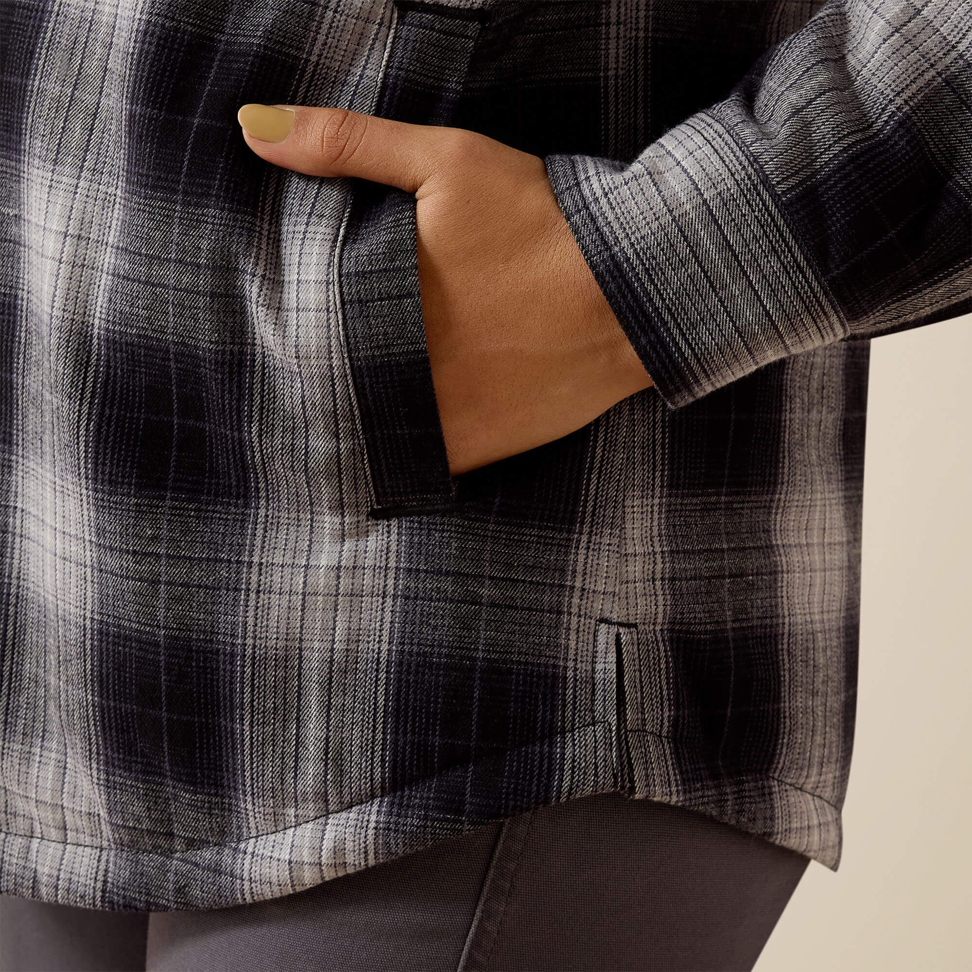 Rebar Flannel Insulated Shirt Jacket Women - BLACK