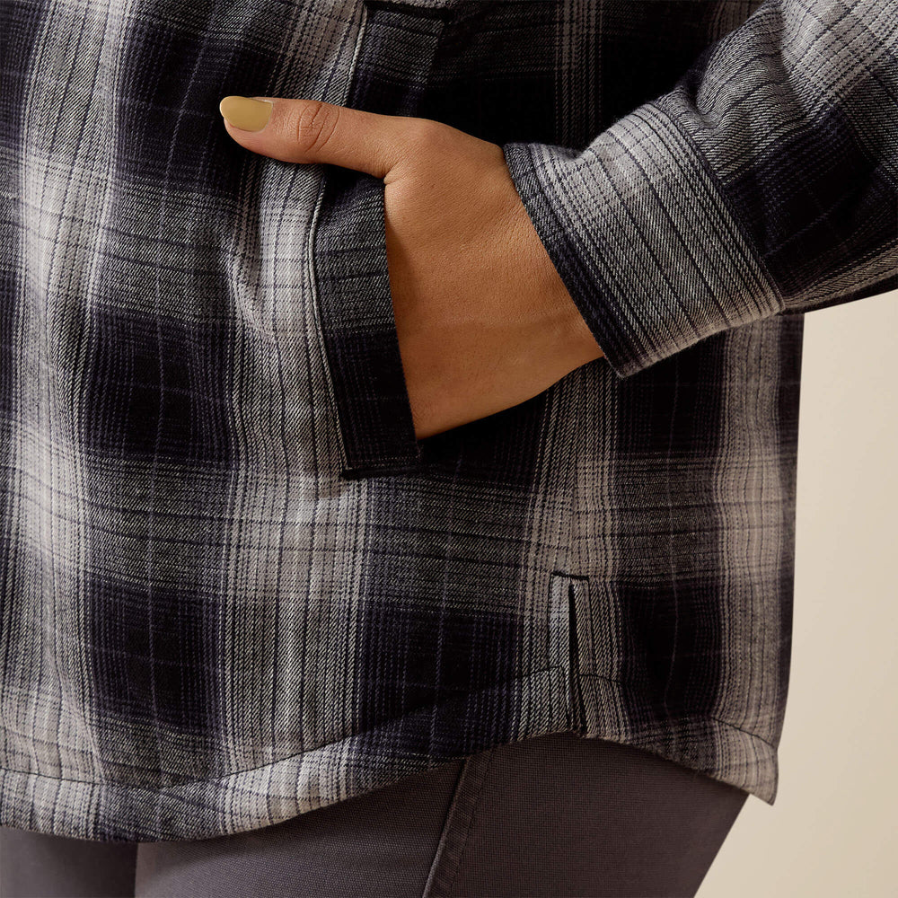 Rebar Flannel Insulated Shirt Jacket Women - BLACK