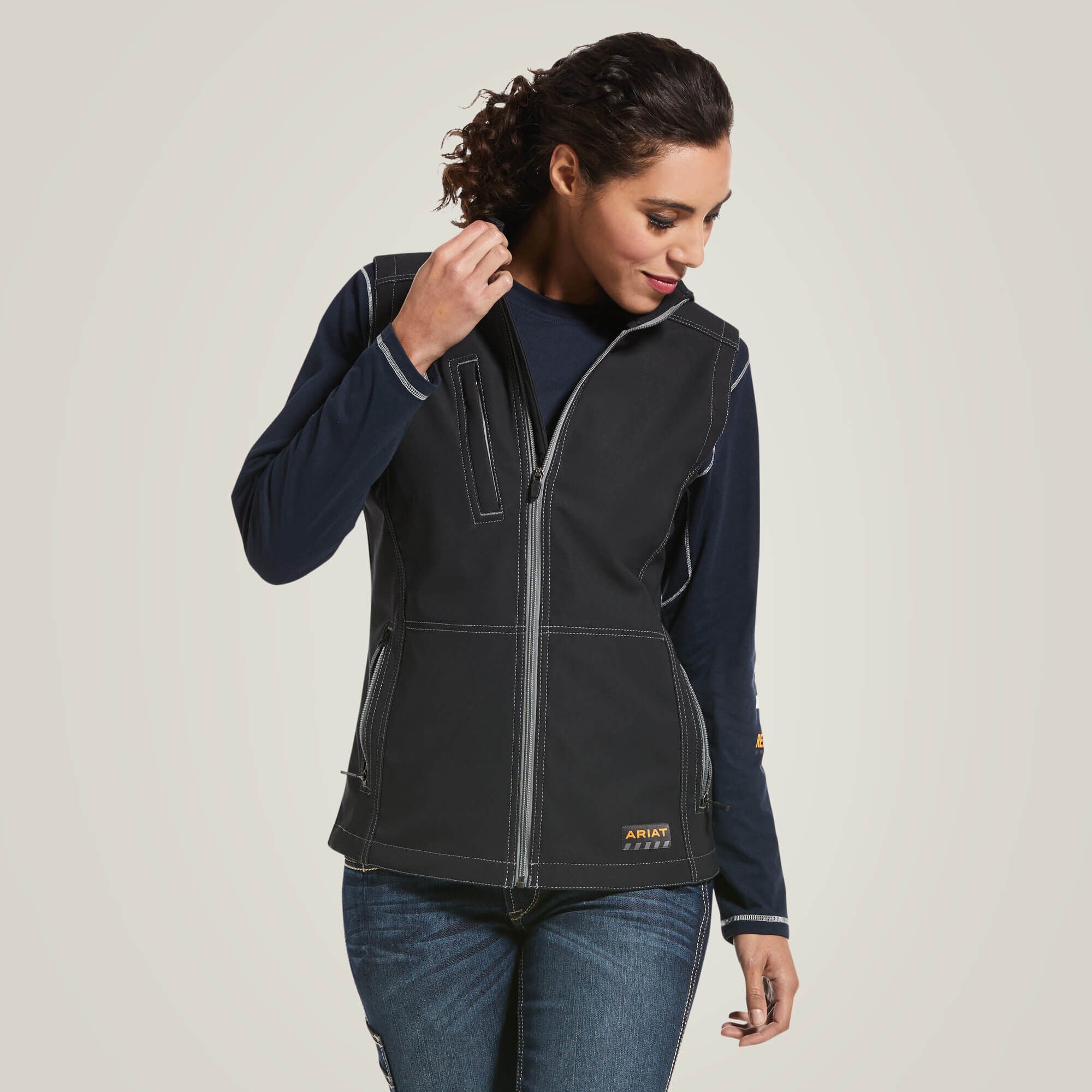 Rebar Stretch Canvas Softshell Vest Women - BLACK