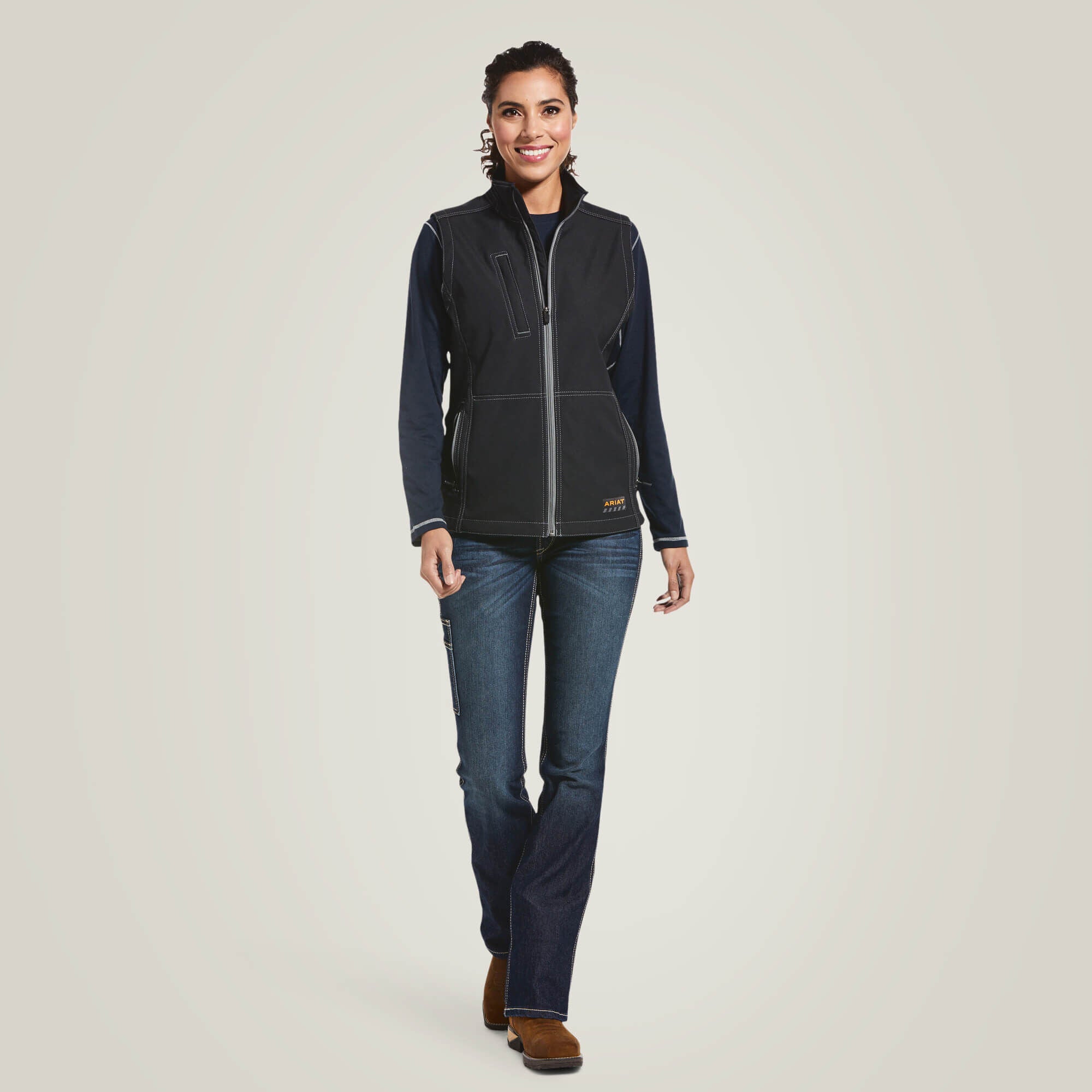 Rebar Stretch Canvas Softshell Vest Women - BLACK