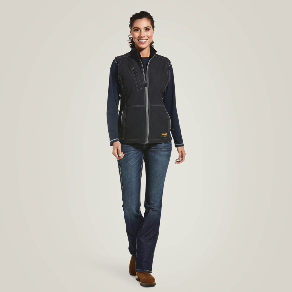 Rebar Stretch Canvas Softshell Vest Women - BLACK