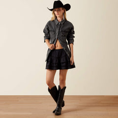 Lux Oversized Denim Jacket Women - MARBLE BLACK