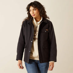 Western Canvas Chore Jacket Women - BLACK