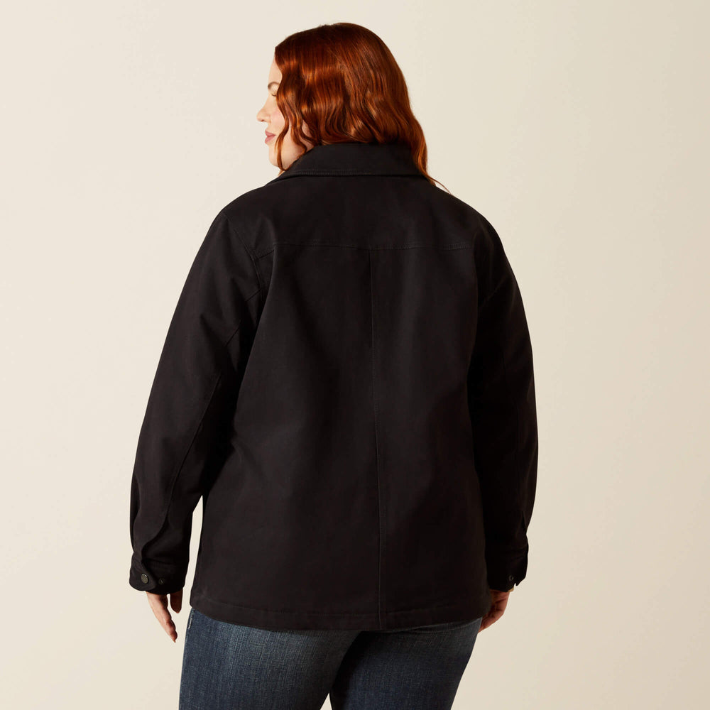 Western Canvas Chore Jacket Women - BLACK