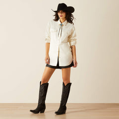 Mercantile Shirt Jacket Women - GARDENIA