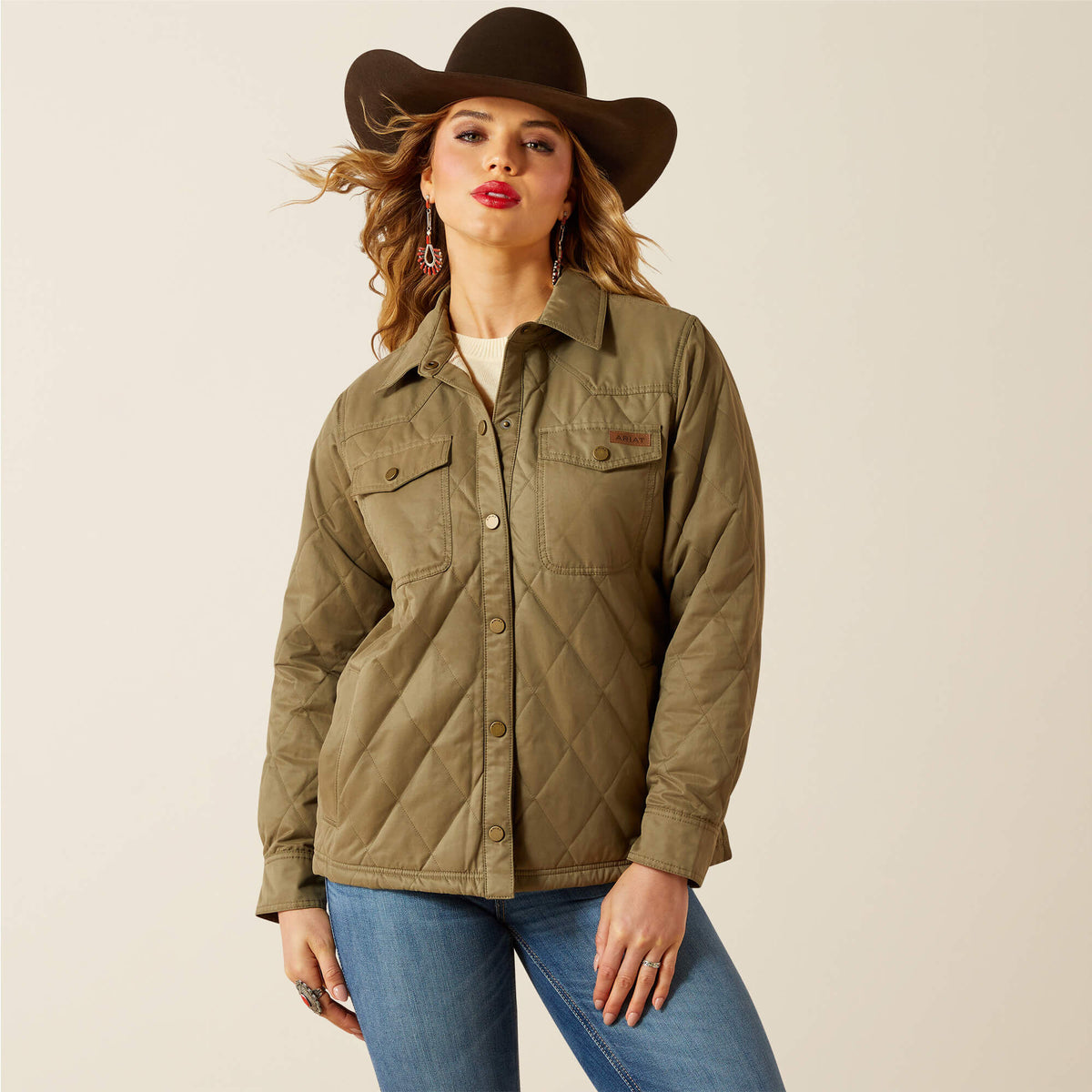 Grizzly Quilted Barn Jacket Women - DUSKY GREEN
