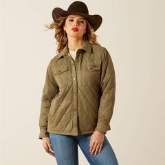 Grizzly Quilted Barn Jacket Women - DUSKY GREEN