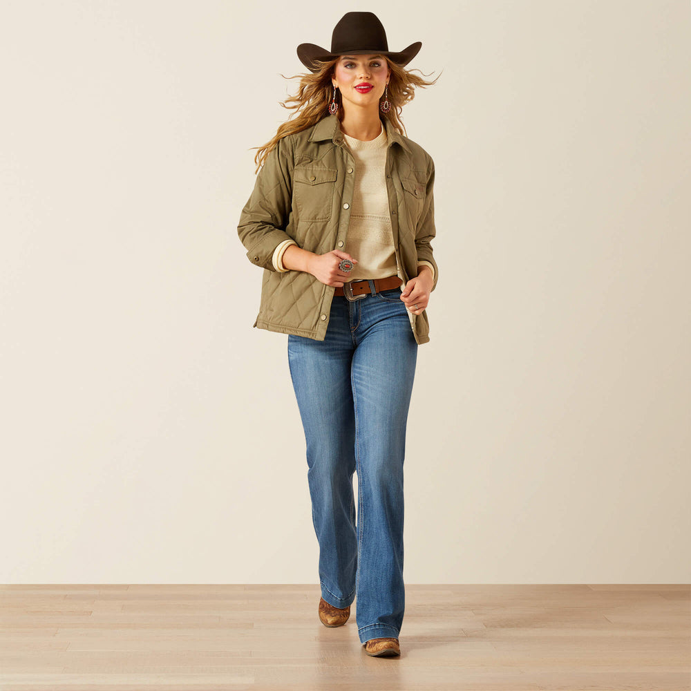 Grizzly Quilted Barn Jacket Women - DUSKY GREEN