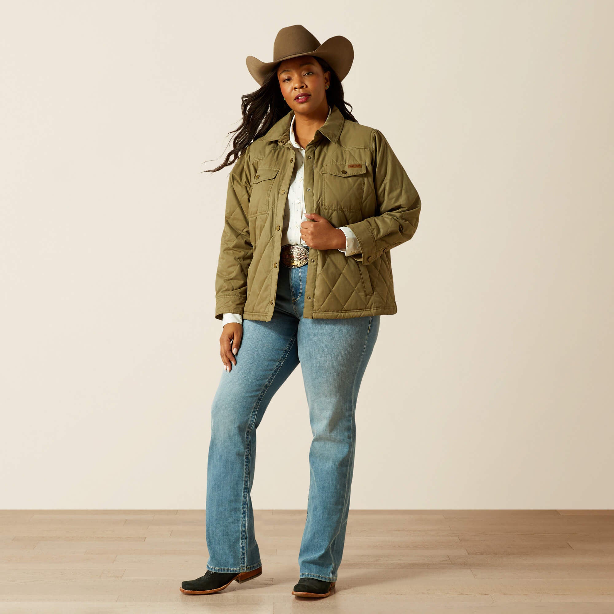 Grizzly Quilted Barn Jacket Women - DUSKY GREEN