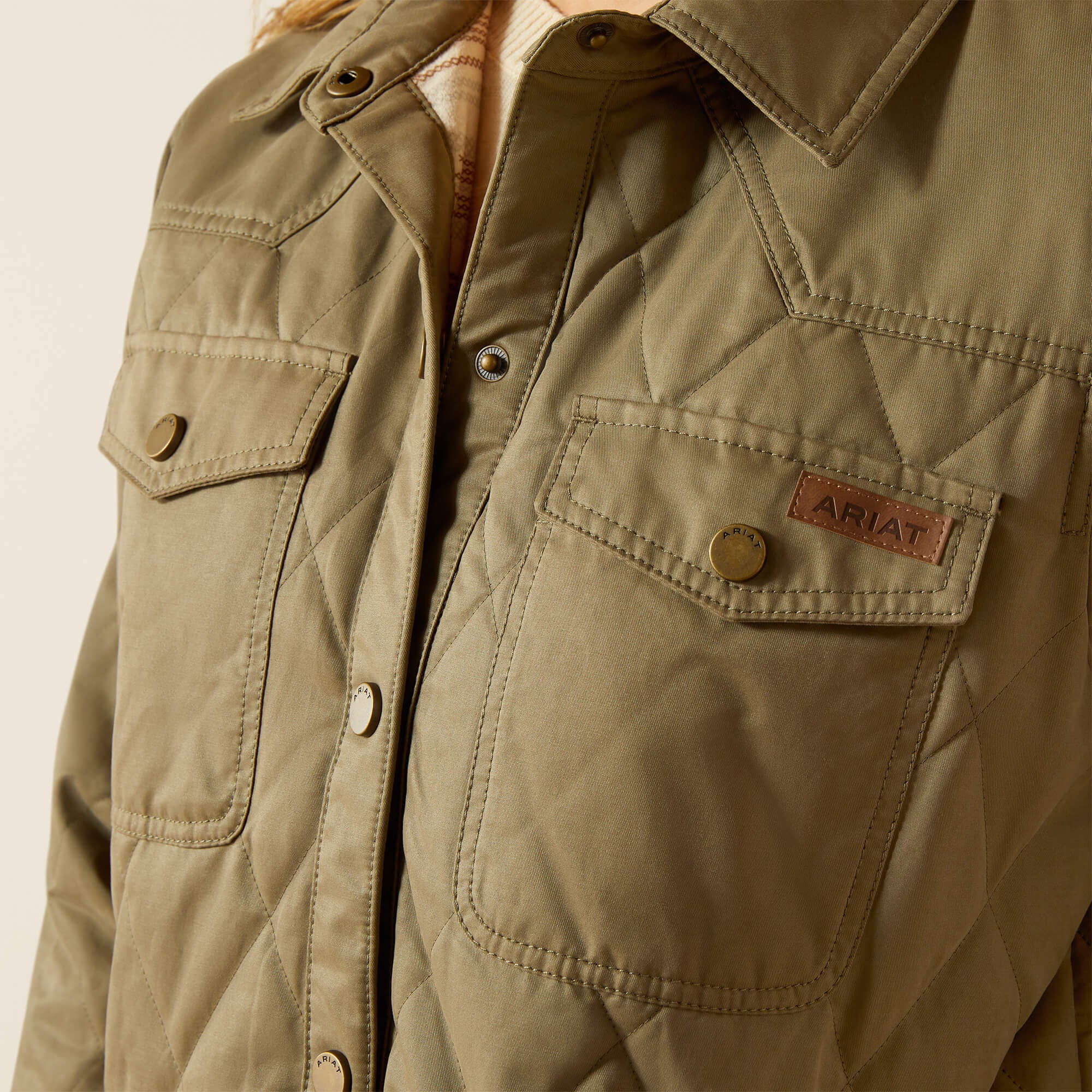 Grizzly Quilted Barn Jacket Women - DUSKY GREEN