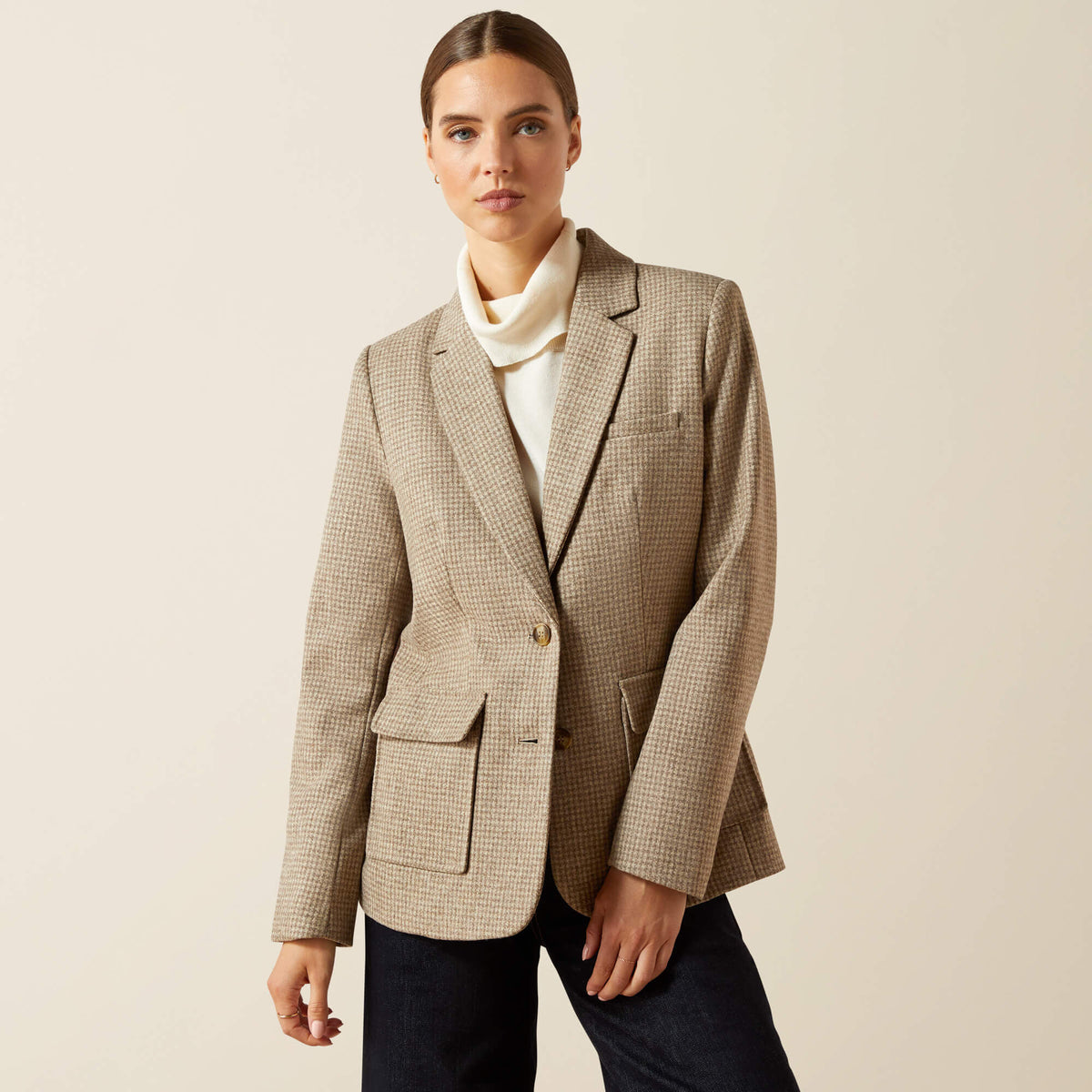Beckfoot Blazer Women - CAMEL HOUNDSTOOTH