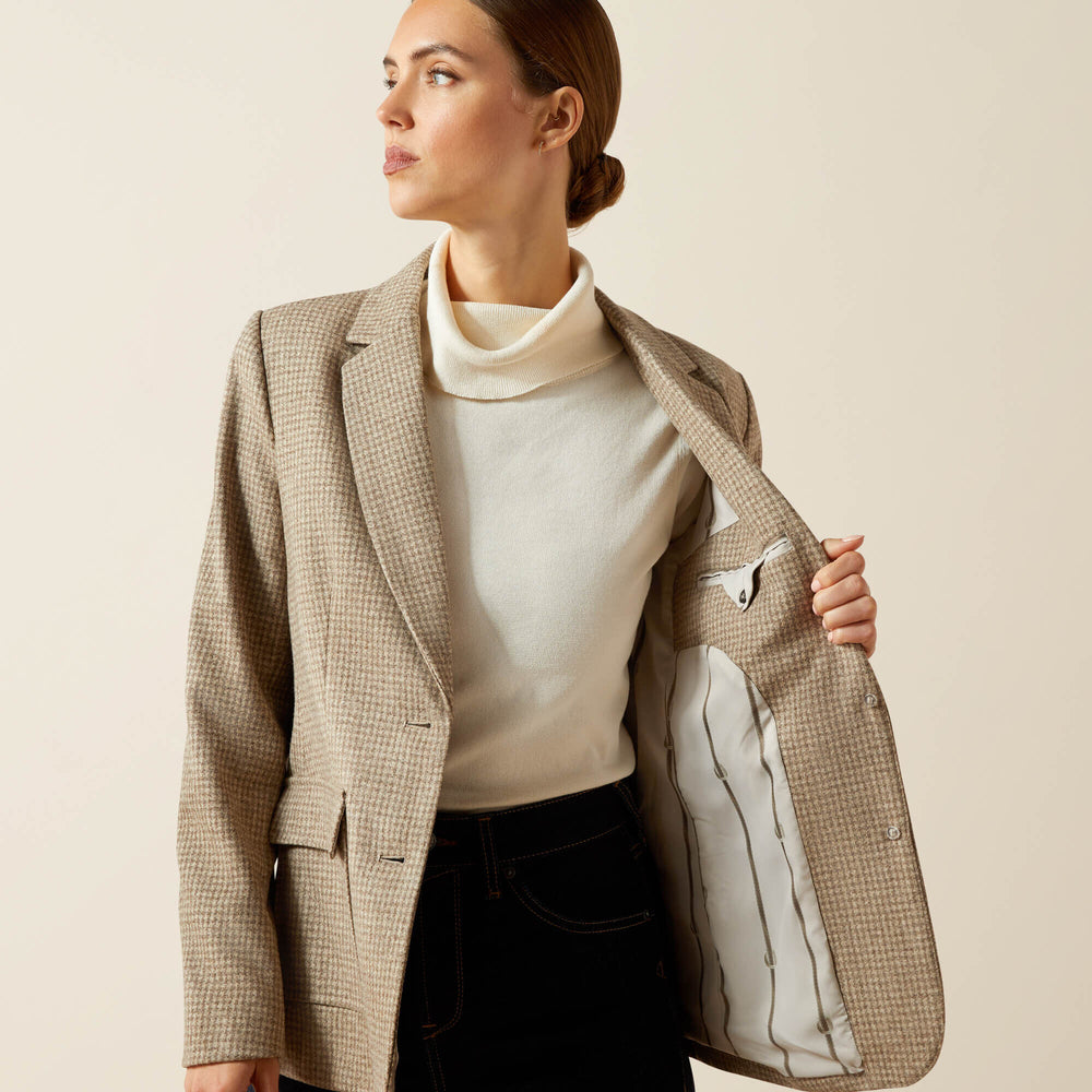Beckfoot Blazer Women - CAMEL HOUNDSTOOTH