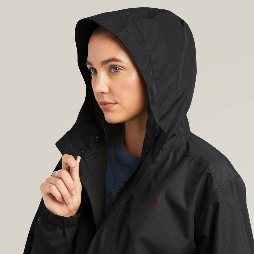 Rebar Stormshell Logo Waterproof Jacket Women - BLACK/PURPLE