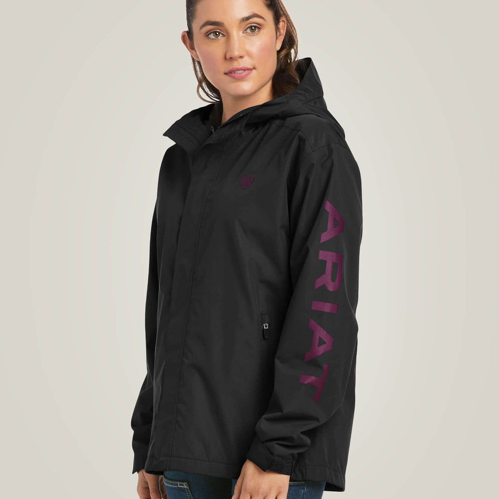 Rebar Stormshell Logo Waterproof Jacket Women - BLACK/PURPLE