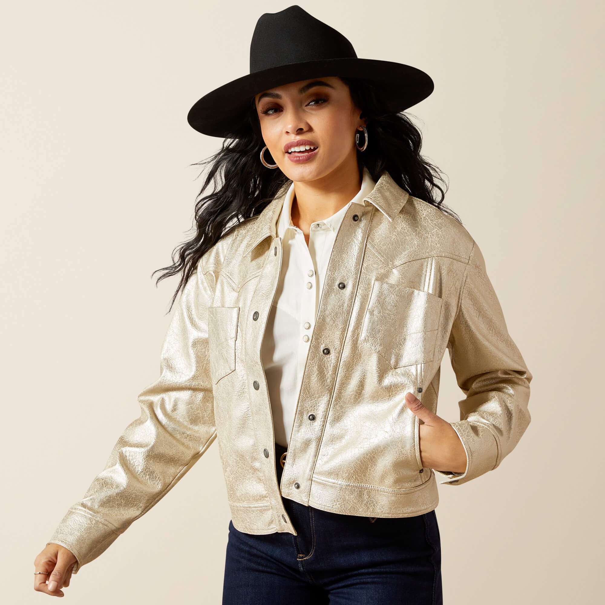Cropped Jacket Women - GOLD