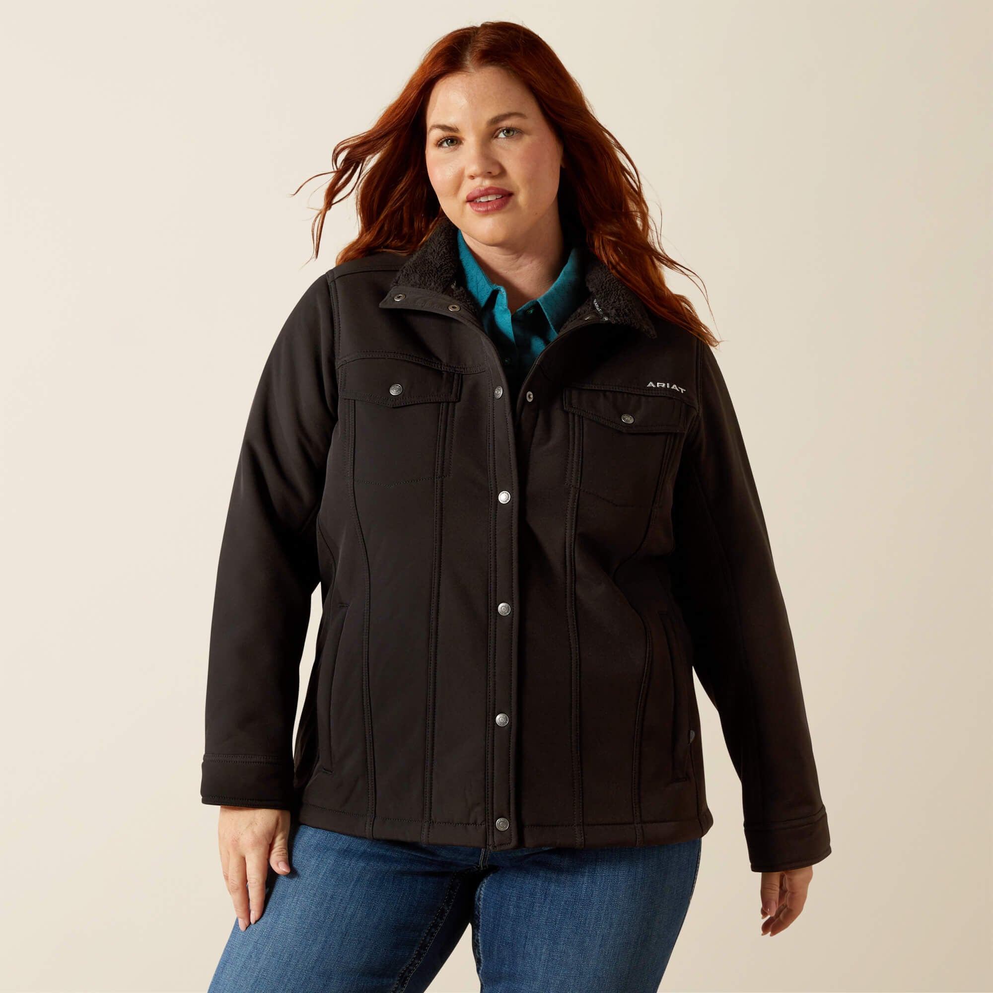 Berber Back Softshell Jacket Women - BLACK
