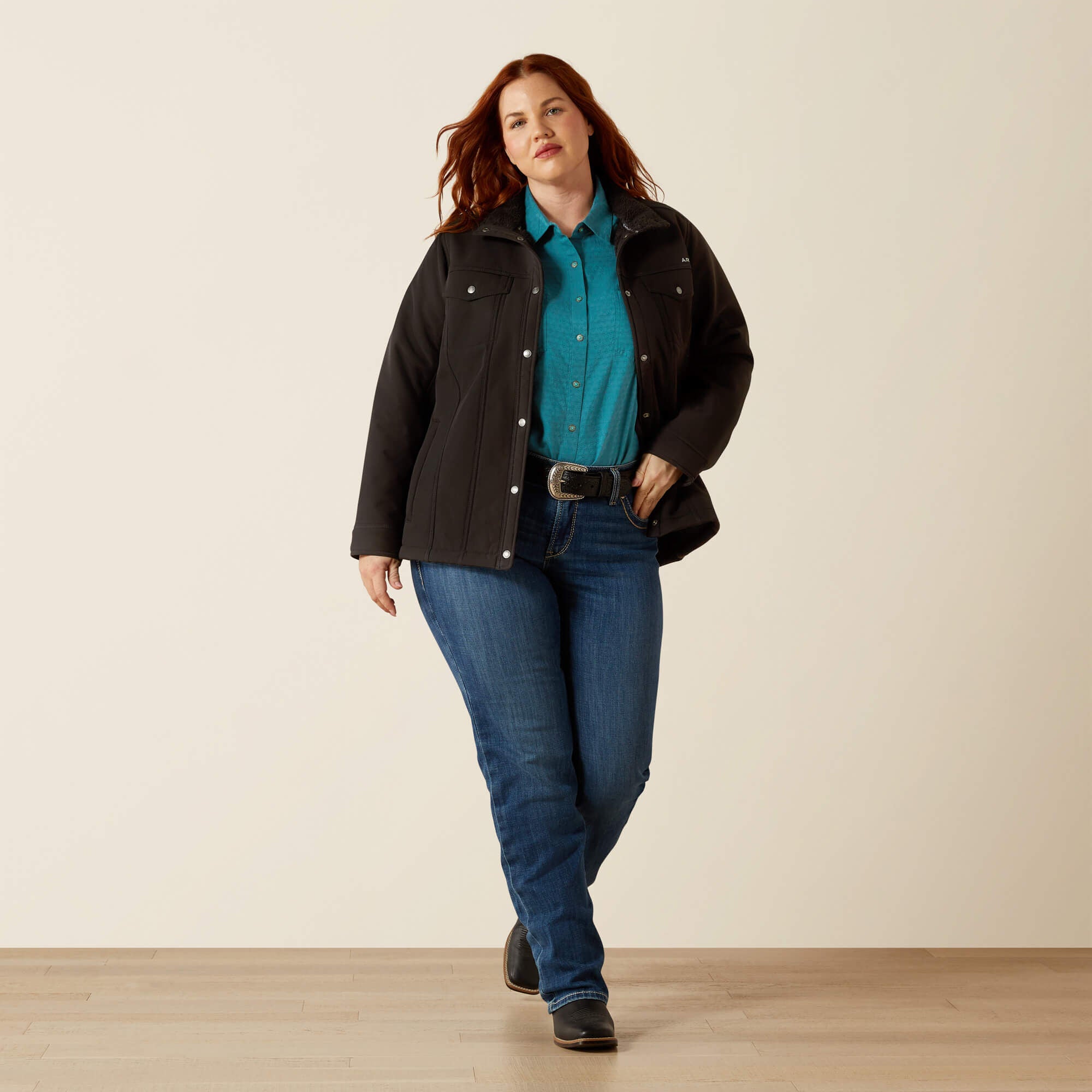 Berber Back Softshell Jacket Women - BLACK