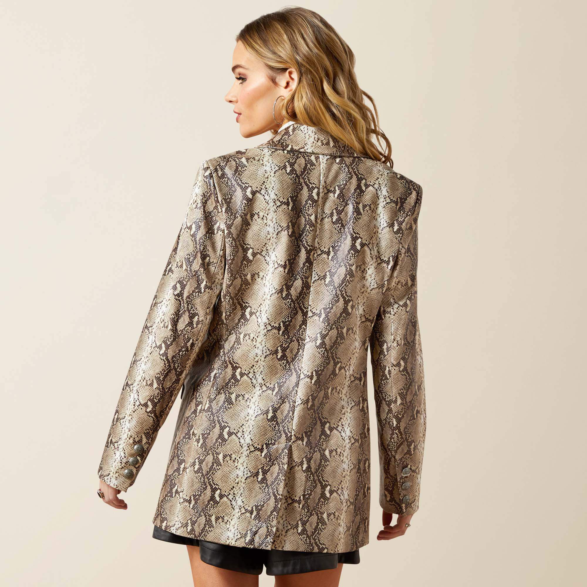 Snakeskin Blazer Women - BROWN PYTHON