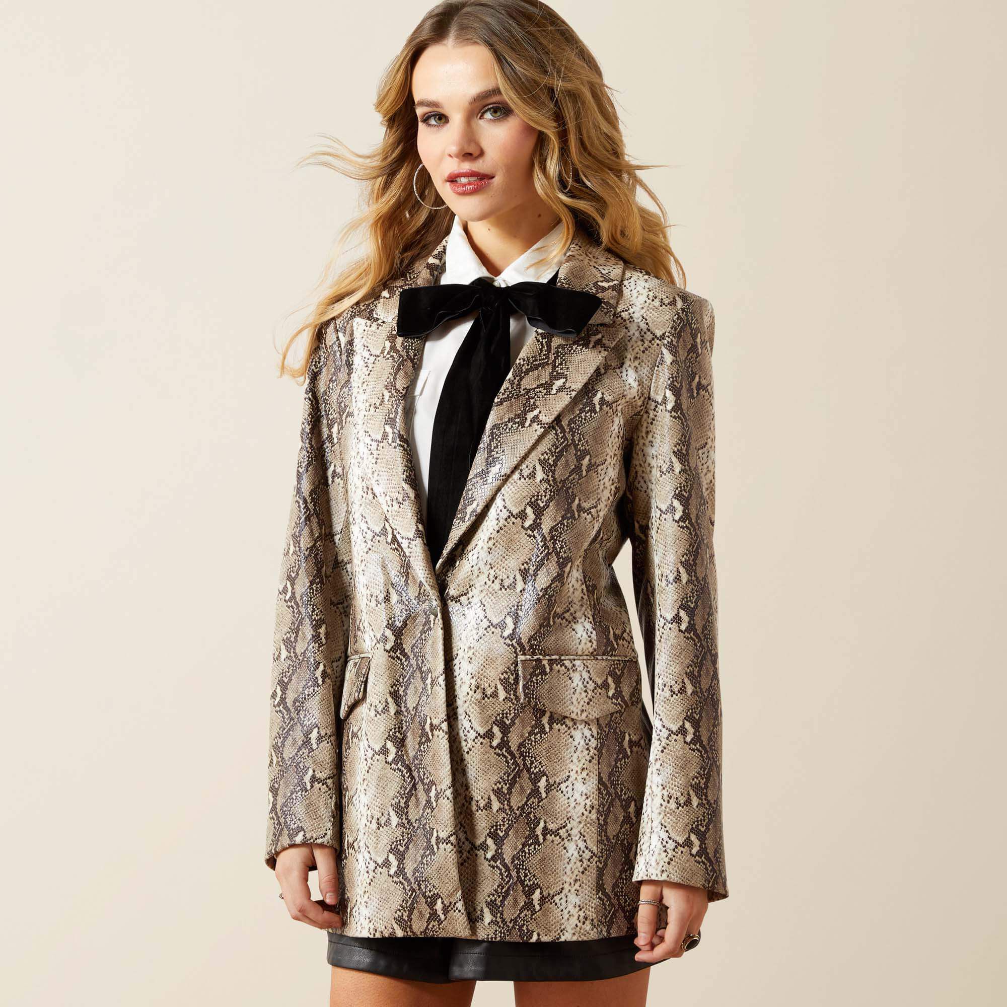 Snakeskin Blazer Women - BROWN PYTHON