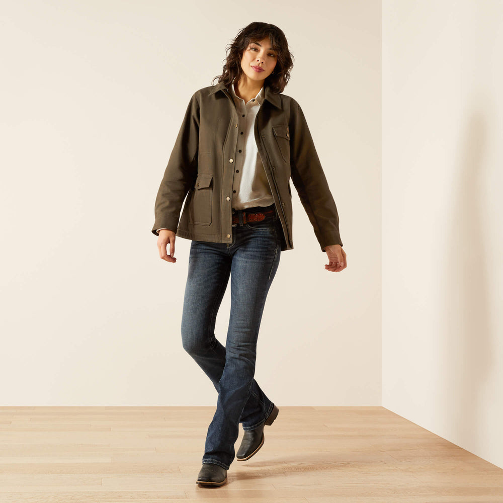 Western Canvas Chore Jacket Women - EARTH