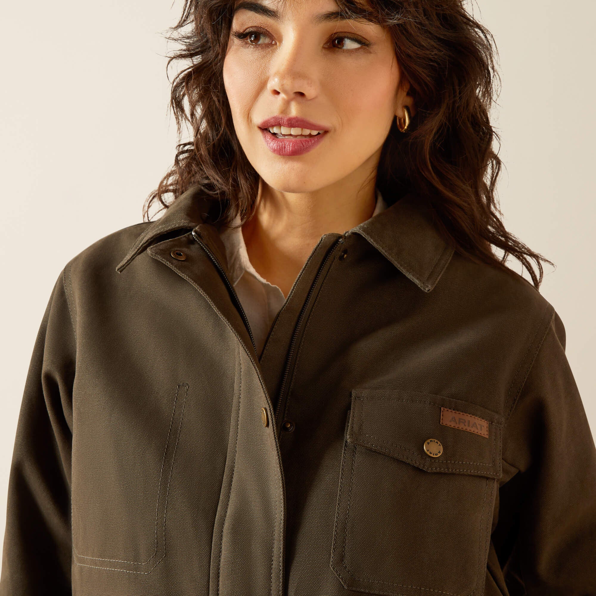 Western Canvas Chore Jacket Women - EARTH