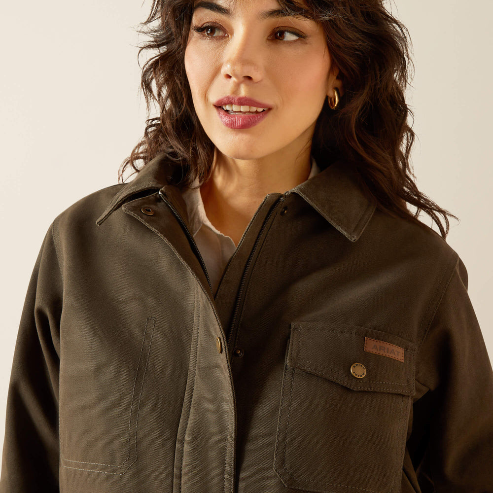 Western Canvas Chore Jacket Women - EARTH