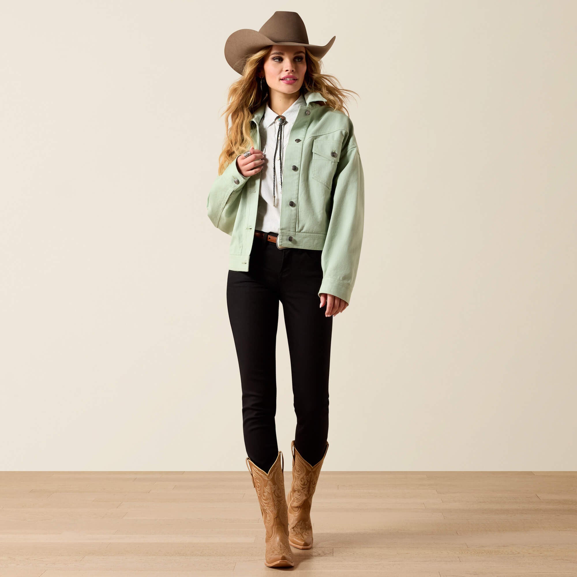 Solar Cotton Twill Jacket Women - SILT GREEN