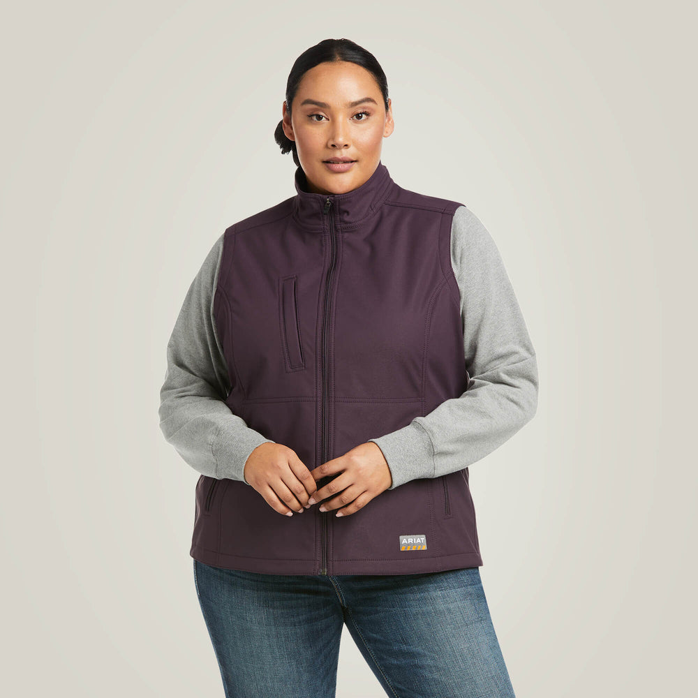 Rebar Stretch Canvas Softshell Vest Women - PLUM PERFECT