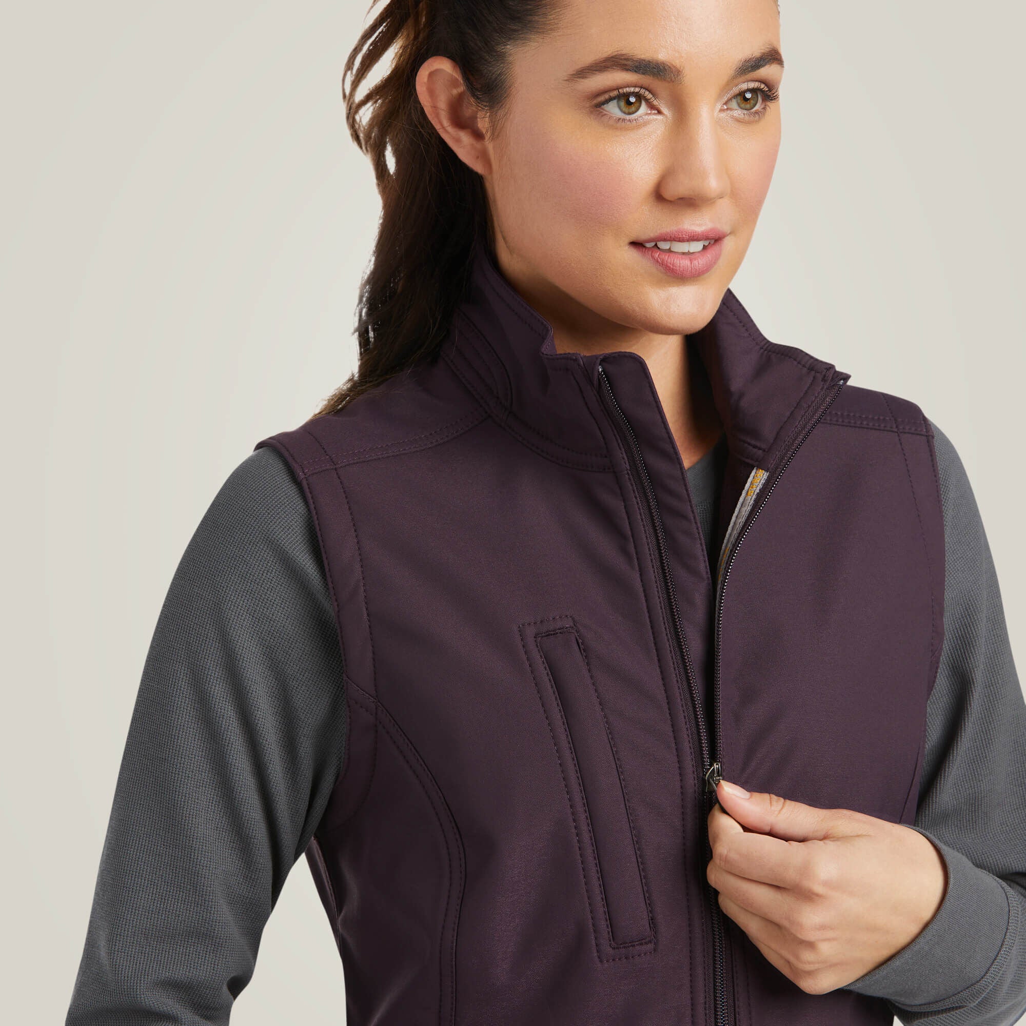 Rebar Stretch Canvas Softshell Vest Women - PLUM PERFECT