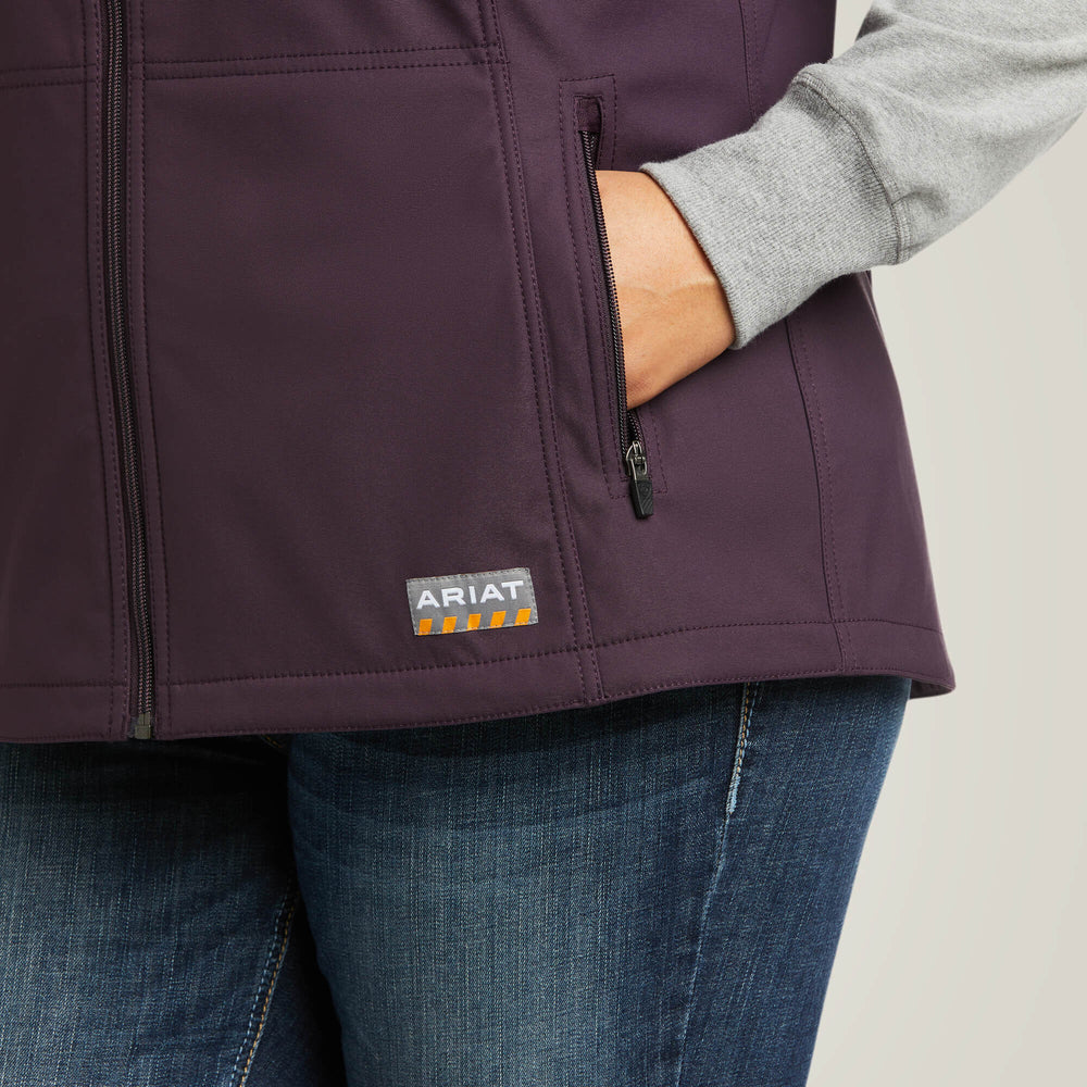 Rebar Stretch Canvas Softshell Vest Women - PLUM PERFECT